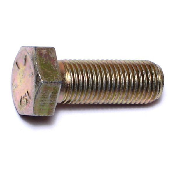 Midwest Fastener Grade 8, 3/8"-24 Hex Head Cap Screw, Zinc Yellow Steel, 1 in L, 50 PK 00857 - main